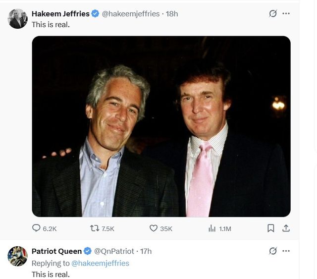 트럼프 겨냥한 하킴 제프리스 원내대표의 게시물