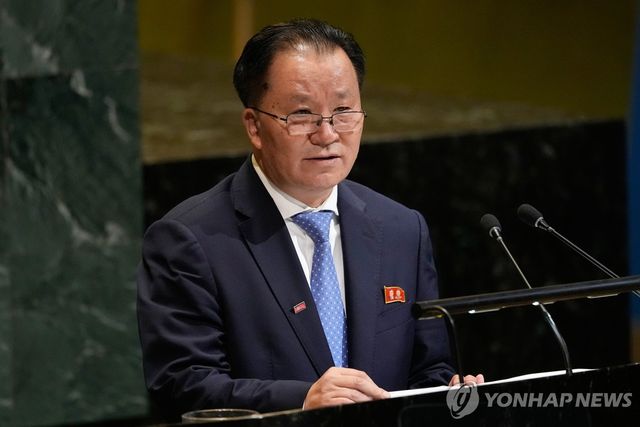 유엔총회 연설하는 김선경 북한 외무성 부상