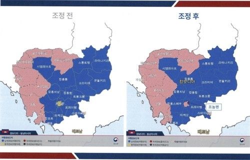 10월10일 캄보디아 여행경보 상향