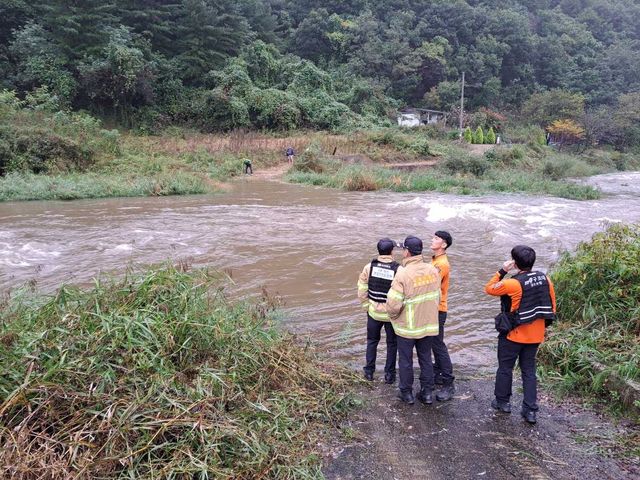 불어난 물에 진입로 끊긴 화천군 계성리 