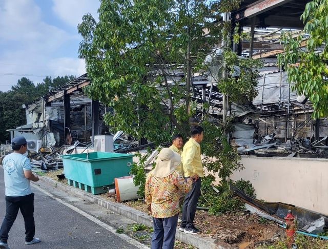 화재가 발생한 꼬막 종묘배양장