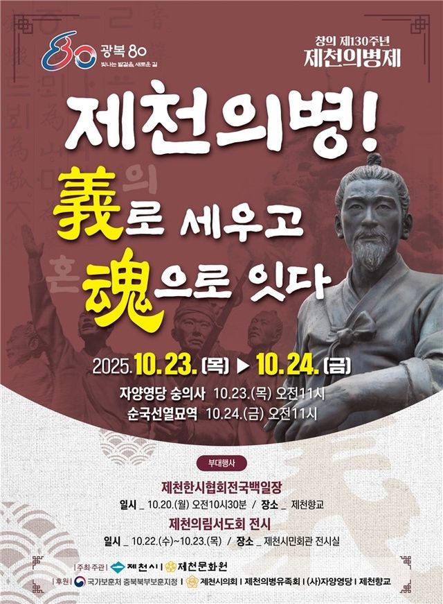 창의 제130주년 제천의병제 포스터