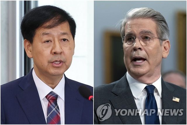 구윤철 부총리 겸 기획재정부 장관(왼쪽)과 스콧 베선트 미국 재무장관