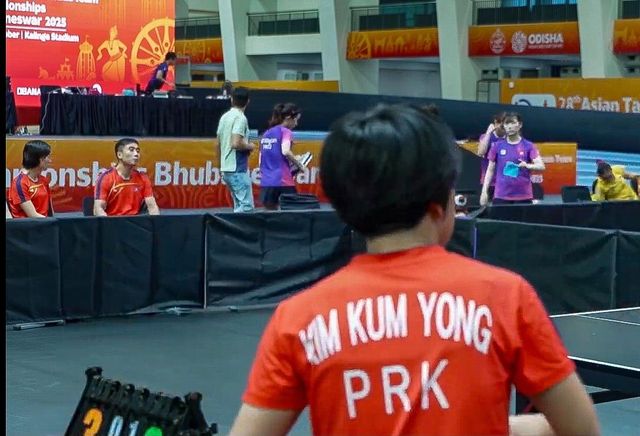 아시아탁구선수권에 참가한 북한의 여자 간판 김금영 