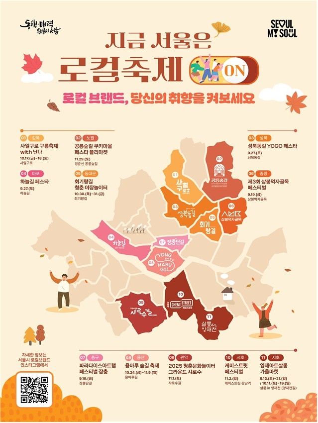 2025년 하반기 로컬브랜드 축제 통합 포스터