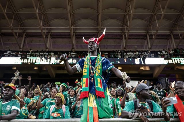 월드컵 본선 진출 자축하는 세네갈 관중들