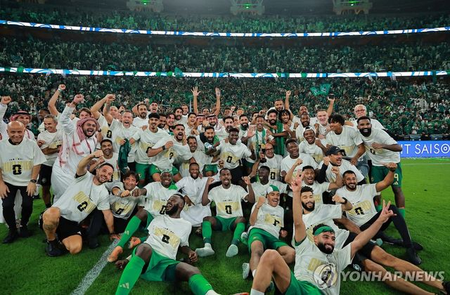 북중미 월드컵 본선 진출에 성공한 사우디 축구대표팀.