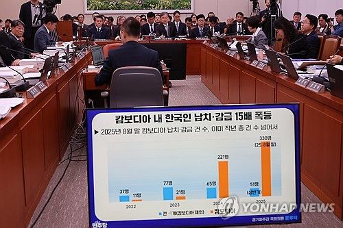 캄보디아 내 한국인 범죄 피해 관련 질의 받는 조현 장관