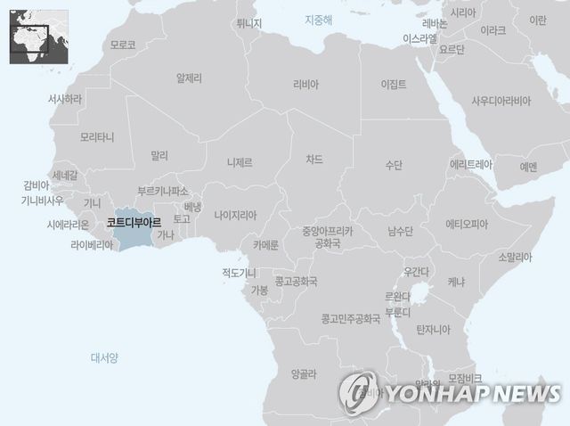 아프리카 코트디부아르 지도