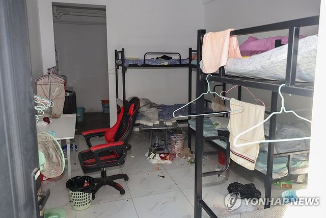 캄보디아 범죄단지 '태자단지'에 남아있는 생활흔적