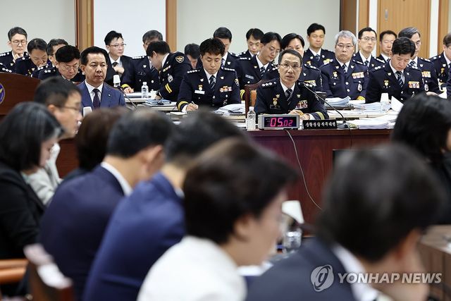 질의 답하는 유재성 경찰청장 직무대행