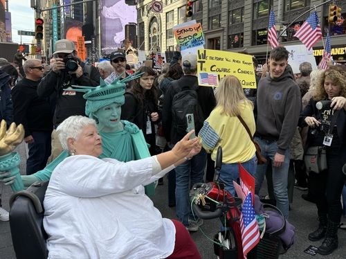 뉴욕 맨해튼 '노킹스' 시위 참가자들