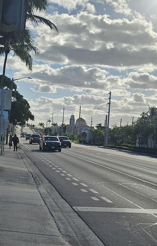 골프 회동 위해 이동하는 트럼프 대통령