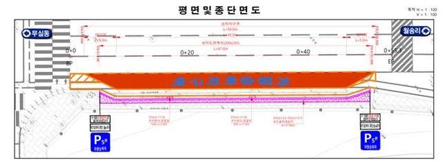 승하차 구역 도면 ▲ 섬강중·고등학교 앞