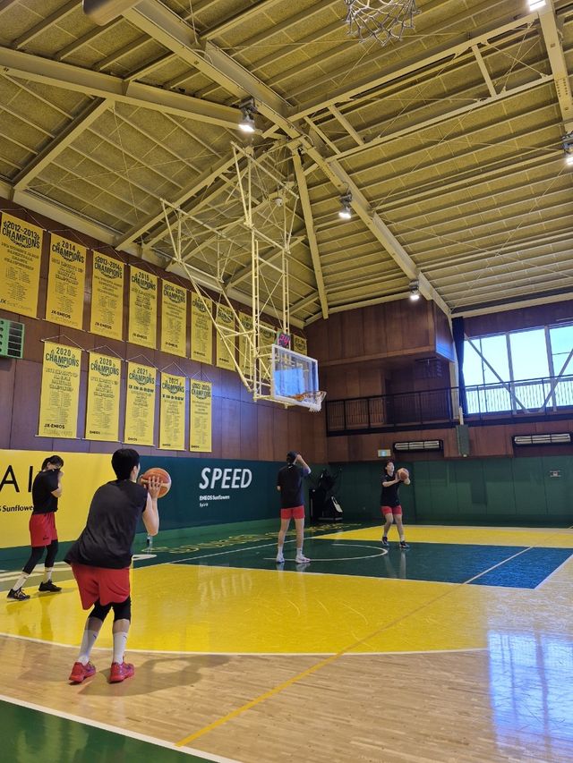 일본에서 전지훈련 중인 부산 BNK 선수들