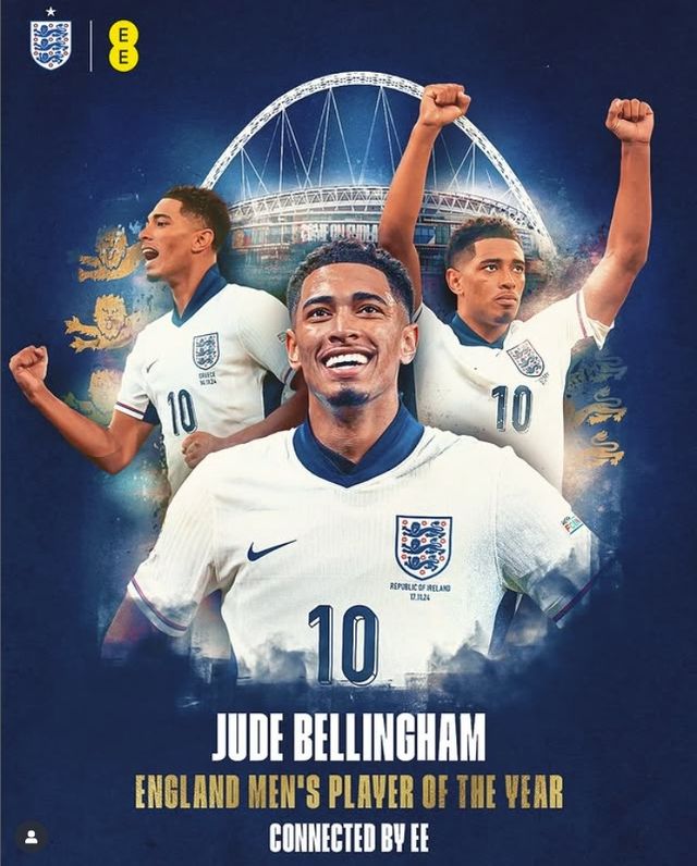 잉글랜드 올해의 남자 선수에 뽑힌 벨링엄