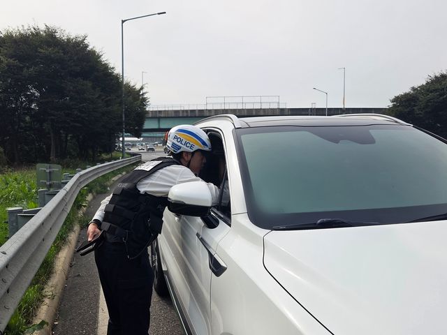 버스전용차로 위반 단속 현장