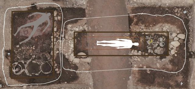 경주 황남동 1호 목곽묘 내부 추정도 