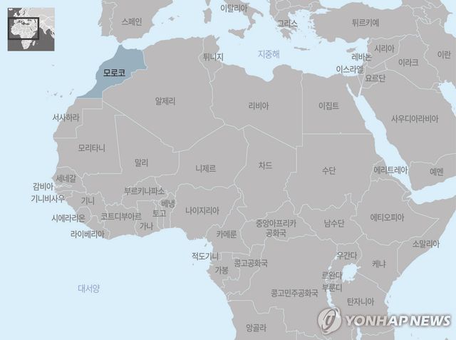 아프리카 모로코 지도