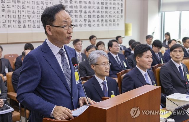 법사위 국감 기관 보고하는 김대웅 서울고등법원장