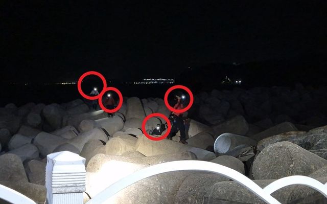 삼척 임원항 방파제 불법 낚시객 적발