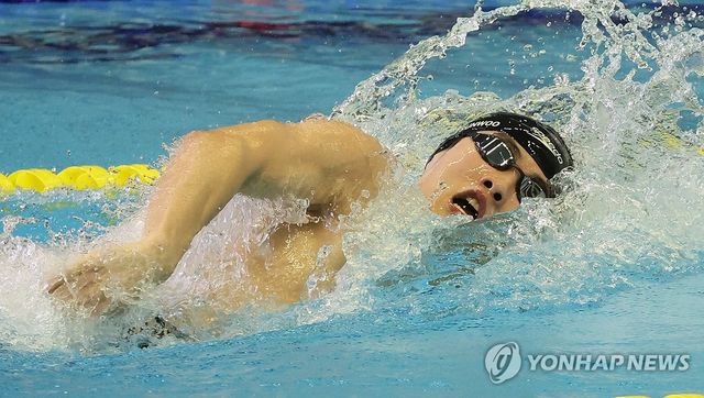 한국신기록 세우는 황선우