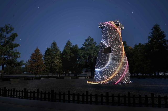 첨성대 외벽 영상 연출 예시