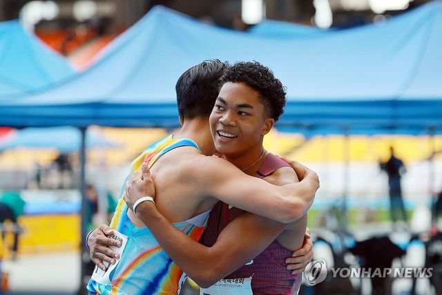 전국체전 육상 남자 200m 우승한 나마디 조엘진