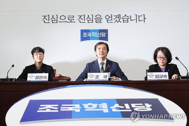 발언하는 조국 비상대책위원장