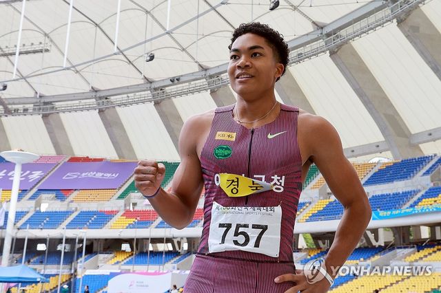 나마디 조엘진, 전국체전 육상 남자 200m 우승