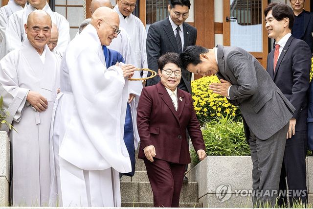 장동혁 대표, 진우스님 예방