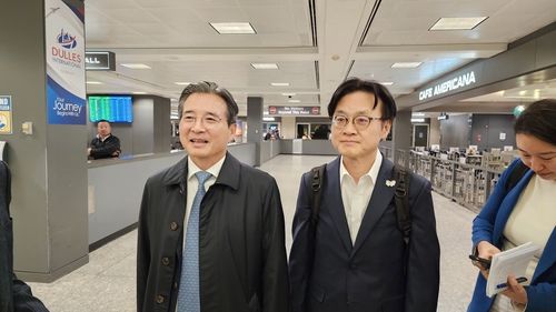 미국 방문한 김용범 정책실장(왼쪽)과 김정관 산업통상자원부 장관