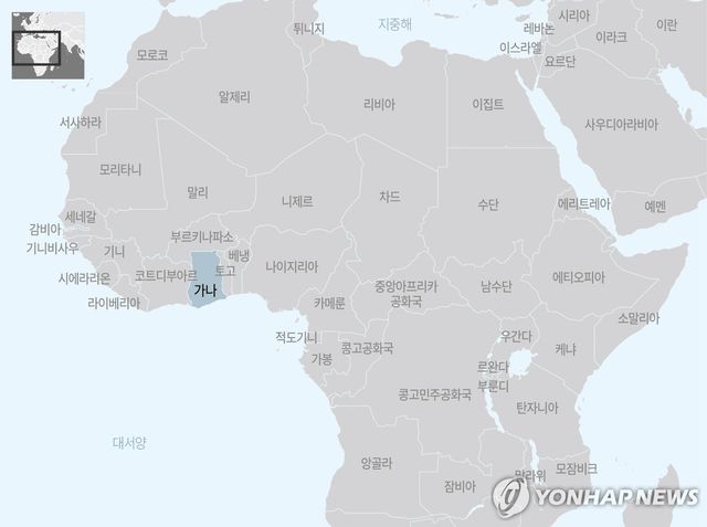 아프리카 가나 지도