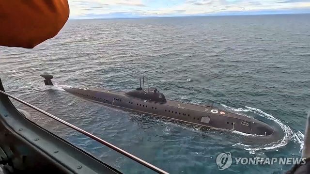 9월15일(현지시간) 바렌츠해에서 군사 훈련 중인 러시아 핵잠수함