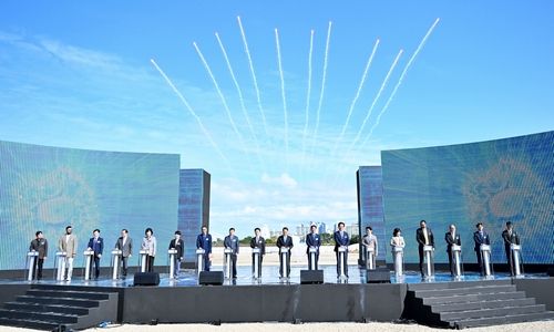 킨텍스 제3전시장 착공 터치버튼 퍼포먼스