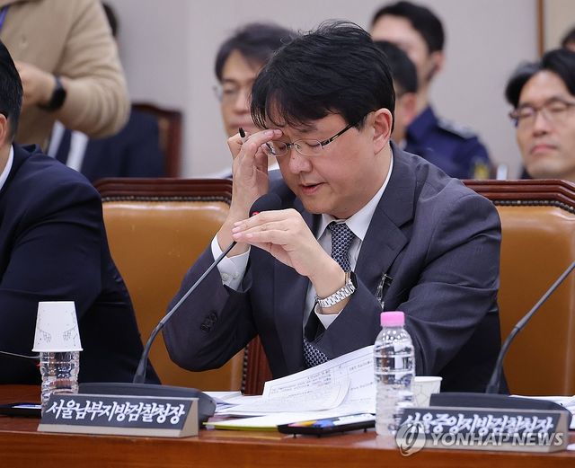 의원 질의 답변하는 김태훈 서울남부지검장