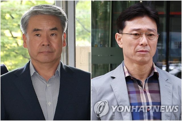 이종섭 전 국방부 장관(왼쪽)과 임성근 전 해병대 1사단장