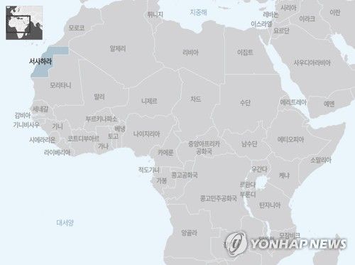 아프리카 서사하라 지도