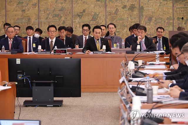 답변하는 유현석 콘텐츠진흥원장 직무대리