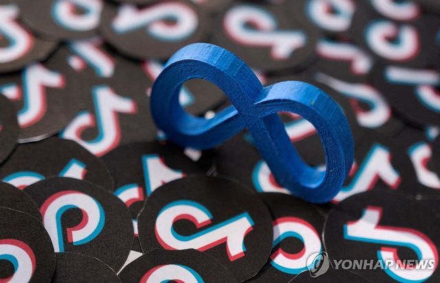 틱톡과 메타 로고 