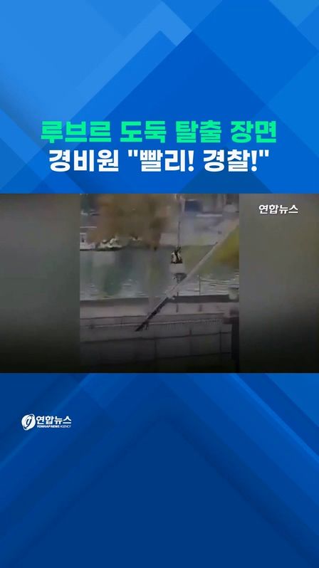 [쇼츠] 사다리차 타고 '유유히'…루브르 경비 "도망친다!" - 2