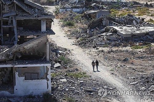 이스라엘 공격으로 폐허가 된 가자지구 