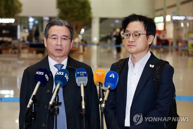 김용범·김정관, 관세협상 마치고 귀국