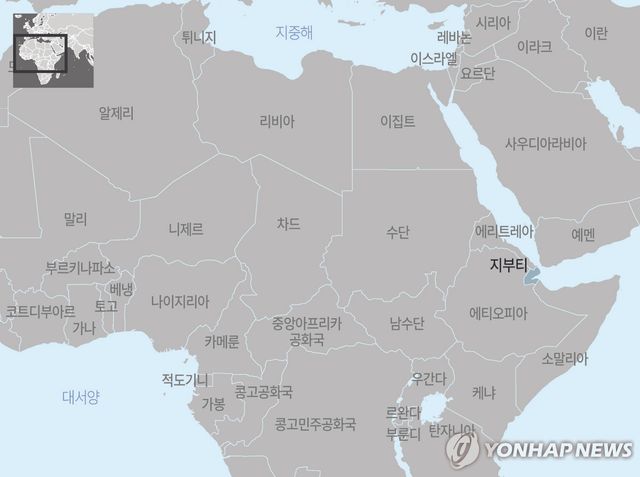 아프리카 지부티 지도