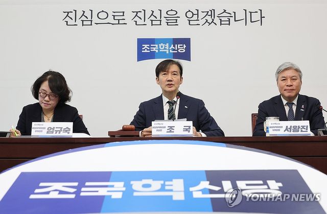 발언하는 조국 비상대책위원장