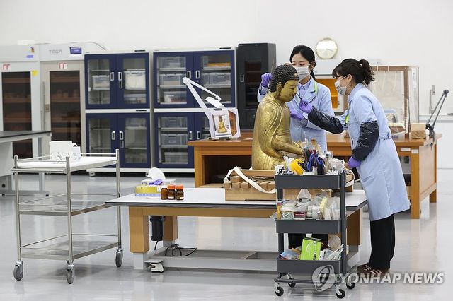 목재불상 건식세척