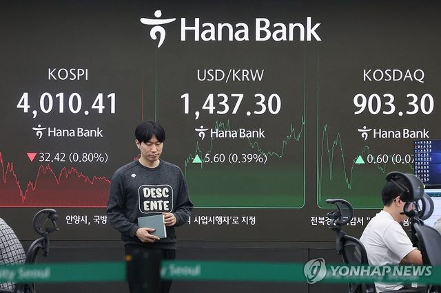 코스피 하락 마감…코스닥은 오늘도 오름세