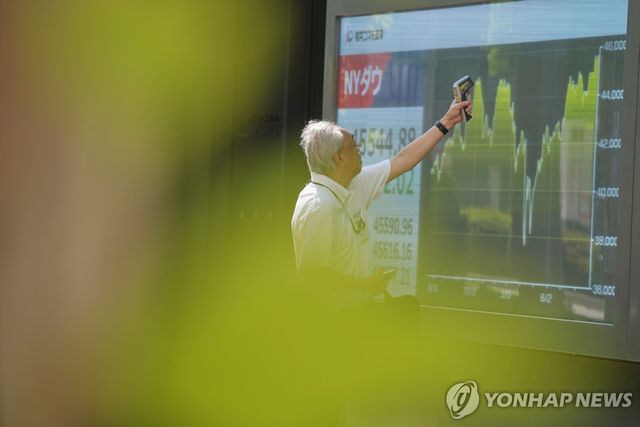 주가 상황판을 보는 증권사 직원 [자료 사진] 