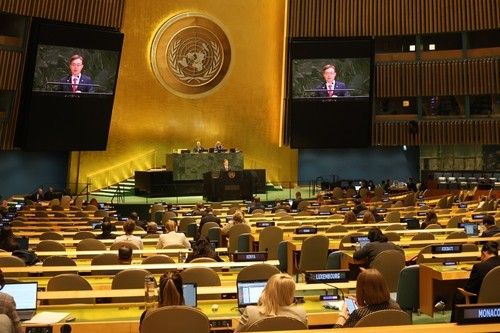 북한인권 관련 고위급회의 열리는 유엔총회 회의장