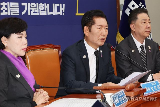 발언하는 정청래 대표